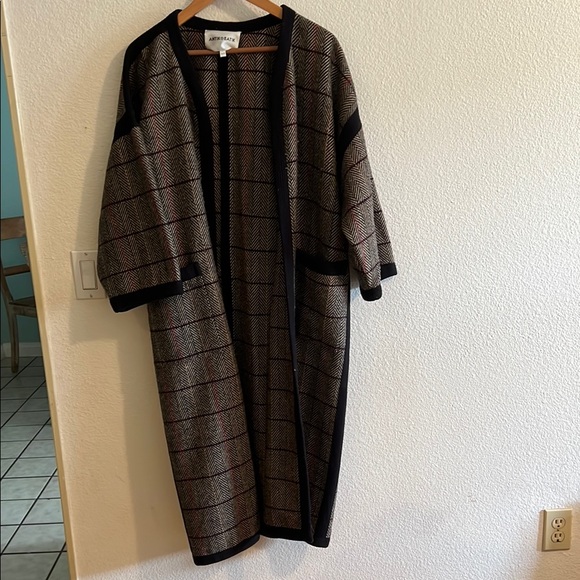 Antik Batik Herringbone Plaid Jacket in Black and Cream